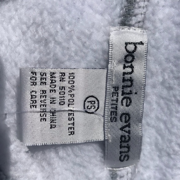 Vintage Cat Fleece Sweatshirt Embroidered Applique Gray Women's Petite S PS 1980 - Picture 6 of 8